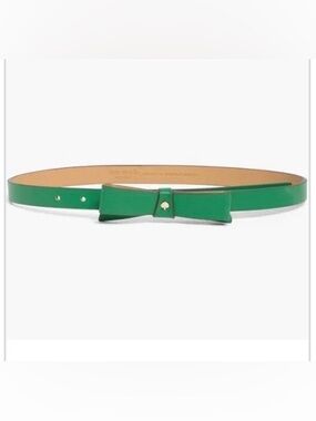 kate spade Green Patent Skinny Bow Belt